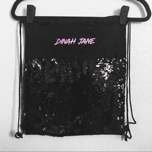 Dinah Jane drawstring bag with reversible sequins